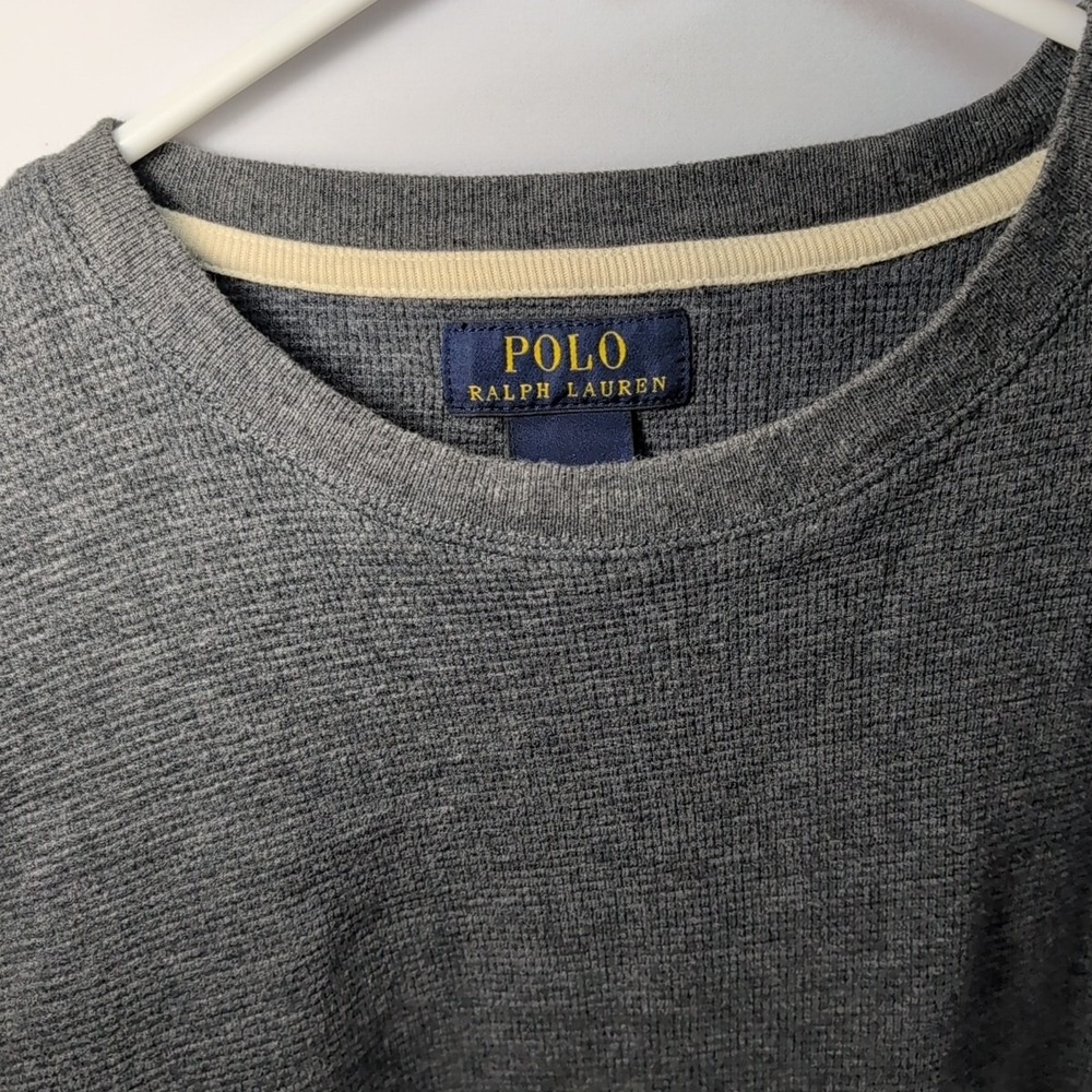 Polo Ralph Lauren Sleep Shirt Men's L Waffle Knit 100%‎ Cotton Long Sleeve Large - Picture 6 of 6